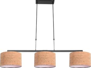 Steinhauer - lampada a sospensione - Stang - naturale nero - metallo tessile - grande lampada da tavolo da pranzo - E27 - 4363ZW