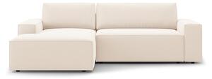 Divano angolare beige allungabile/con contenitore (con penisola a sinistra/con chaise lounge) con rivestimento in velluto Jodie – Micadoni