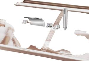 Miscelatore a cascata, realizzato in acciaio inossidabile, soffione doccia di 24 cm di lunghezza, miscelatore di 18 cm di lunghezza, design moderno, installazione necessaria