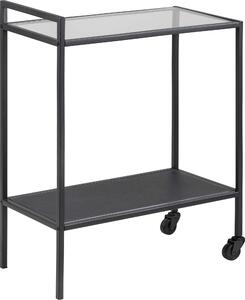 Carrello >Carney< in metallo nero opaco - 60x75x30 cm (LxAxP)