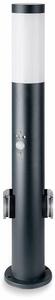 V-TAC Paletto LED da Giardino 60cm piantana Portalampada E27 + 2 Prese Schuko e Sensore di Movimento Nero IP44