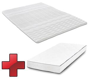 Materasso a 7 zone Sleezzz Superior 90 x 200 cm, altezza 21 cm, grado di rigidità H3/H4 + coprimaterasso / imbottitura per materasso 90 x 200 cm