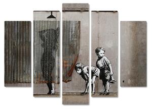 Banksy - Donna doccia - 140L x 100l cm - Legno Mdf