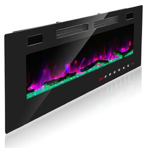 Eikuavons, camino elettrico da incasso, 127 cm, 1500W, con Wi-Fi e controllo tramite app, telecomando, 5 livelli di luminosità e protezione contro il surriscaldamento
