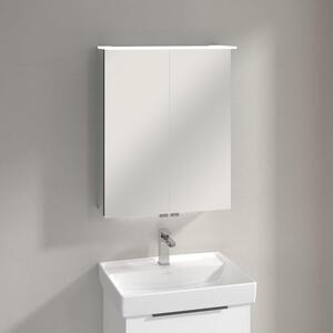 Villeroy & Boch, mobiletto specchio Taro, 60,7 cm, con 2 ante, illuminazione a soffitto, illuminazione per il lavabo e specchio ingranditore