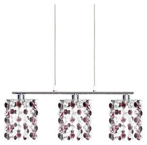 Lampada a sospensione sopra il tavolo da pranzo CLASSIC - 3xG9, 40W, cromata / bordeaux