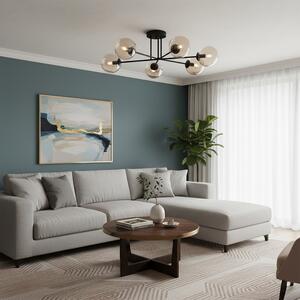 Lampadario da soffitto BRENDI 6B con sfere Miele - E14