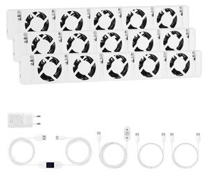 Ventilatore per termosifoni Vigevee, 5 ventole, set da 3, con magnete, portata d'aria di 150 CFM, termostato