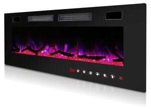 Eikuavons Caminetto elettrico da parete, 50 pollici, 750/1500W, con controllo Wi-Fi, telecomando, timer e 12 colori di fiamma, ideale per il soggiorno