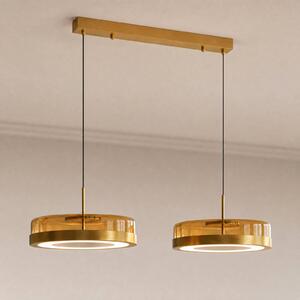 Lucande Lampada a sospensione in vetro La Latta, dimmerabile, Ottone / Oro, Vetro, Design, Lampada a sospensione