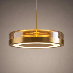 Lucande Lampada a sospensione in vetro La Latta, dimmerabile, Ottone / Oro, Vetro, Design, Lampada a sospensione