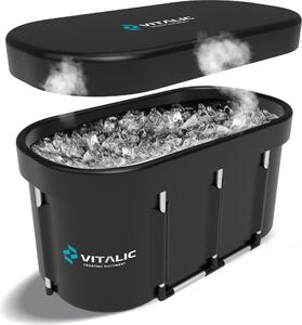 Vitalic ice bath 115 cm - botte da bagno di ghiaccio per la routine mattutina, la concentrazione e la rigenerazione | potenziamento del sistema immunitario, guarigione muscolare e forza mentale | bagno di acqua fredda per