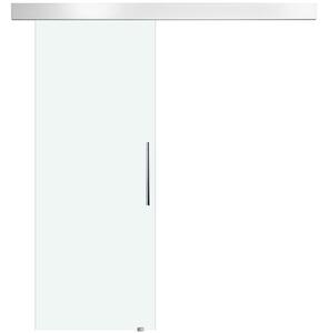 HOMCOM Porta Scorrevole in Vetro Trasparente con Binario e Maniglia in Alluminio per Bagno Cucina Studio 210x75x0.8cm