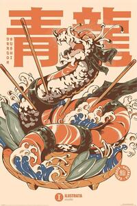 Posters, Stampe Ilustrata - Dragon Sushi, (61 x 91.5 cm)