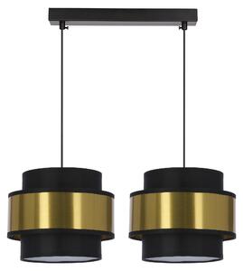 Lampadario moderno sopra il tavolo da pranzo PRESTIGE - 2xE27, 40W, nero/oro