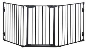 PawHut Recinto per Cani Pieghevole in Metallo per Piccole e Medie Taglie con 3 Pannelli 180x3x74.5cm Facile da Montare e Trasportare Colore Nero|Aosom