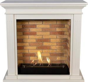 Caminetto a etanolo Xaralyn - Cadiz BST-MDW - Bordo del caminetto in MDF bianco - Potenza termica 3 kW