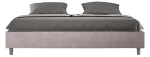 Letto matrimoniale AZELIA king size con giroletto imbottito, rivestimento in Microfibra dimensioni 180x190 cm Senza Testiera colore Glicine