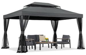 Padiglione da giardino antracite con zanzariera Valencia 3x4 m Garden Point