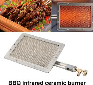Bruciatore a gas a infrarossi per barbecue - Bruciatore laterale in Vetroceramica - Barbecue a gas - 22 x 17 cm