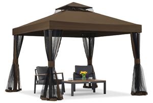 Padiglione da giardino marrone con zanzariera Valencia 3x3 m Garden Point