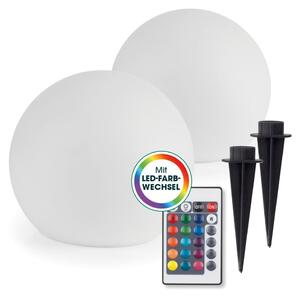 Lampada solare EASYmaxx a sfera da 40 cm, 2 lampade solari, lampada solare a LED con 5 modalità