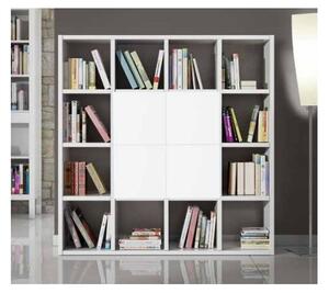 MOBILI 2G - Libreria porta Tv moderna laminato bianco frassino L.175 P.30 H.175