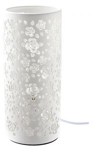 Lampada da tavolo Gilde, design floreale, porcellana, bianca, confezione da 1, altezza 27 cm, diametro 12 cm. Codice prodotto: 32013. Codice EAN: 4009079320138