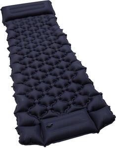 Letto singolo Inflate-X1 – Materasso gonfiabile ultraleggero da campeggio – Compatto e impermeabile – Blu scuro – Kit di emergenza