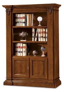 MOBILI 2G - LIBRERIA CLASSICA 2 PORTE 2 RIPIANI IN LEGNO GREZZO L