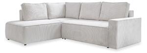 Divano letto angolare in velluto a coste bianco Brave Dave - Miuform