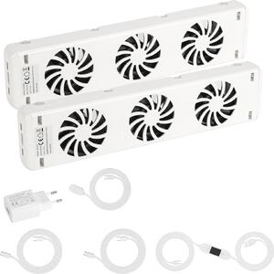 Ventilatore per radiatore Vigevee, modello a 3 velocità, set da 2 pezzi, con controllo della temperatura, adatto per radiatori fino a 100 cm