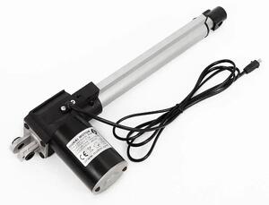 Motore elettrico per poltrone reclinabili - Attuatore lineare - Corsa di 230 mm - 24 V DC - Forza massima: 600 kg - Funzione di sollevamento e reclinazione motorizzata - Alluminio nero