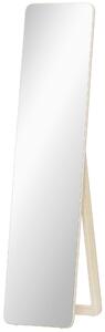 HOMCOM Specchio da Terra e da Parete con Struttura in Legno e Supporto Pieghevole, 37x43x156cm, Color Legno | Aosom Italy