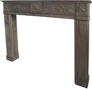 Casa Padrino cornice per caminetto in stile country antico grigio-marrone 137 x 20 x h. 113 cm - Mobili in stile country