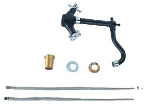 Miscelatore per lavabo, struttura in ottone resistente, stile retrò, colore nero