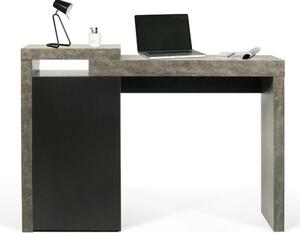 Calcestruzzo per ufficio e laccato nero, 82 x 35 x 119