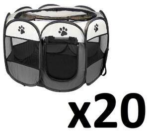 Recinto Per Animali - Leobert - Grigio - 74 X 74 X 43 Cm - Set Da 20