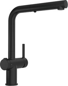 Rubinetto FRANKE ACTIVE L TWIST in NERO-MATT con doccetta estraibile / Rubinetto da cucina / Miscelatore monocomando