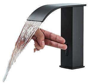Miscelatore per lavabo, controllo automatico tramite sensore, design moderno, colore nero, modello compatto