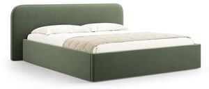 Letto matrimoniale imbottito verde con contenitore e rete inclusi 160x200 cm Elizabeth – Micadoni
