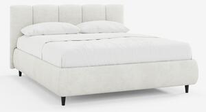 ARKAM letto imbottito con vano contenitore e testiera a lavorazione ve