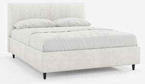 ONYX letto imbottito con vano contenitore e testiera verticale in tess