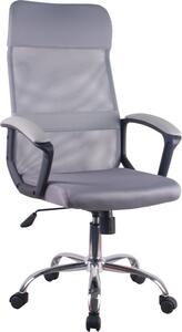 Casa Vital sedia per ufficio JARANA, grigio, 60x66x108/118 cm, girevole e regolabile in altezza, tessuto a rete, braccioli fissi, base cromata, portata 100 kg
