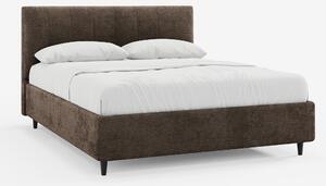 ONYX letto imbottito con vano contenitore e testiera verticale in tess