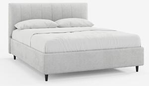 ONYX letto imbottito con vano contenitore e testiera verticale in tess