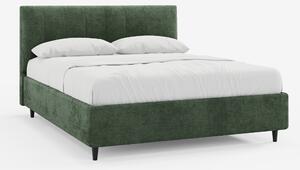 ONYX letto imbottito con vano contenitore e testiera verticale in tess
