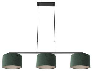 Steinhauer - lampada a sospensione - Stang - nero - metallo velluto - grande lampada da tavolo da pranzo - E27 - 3463ZW