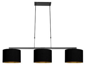 Steinhauer - lampada a sospensione - Stang - nero - lino metallo - grande lampada da tavolo da pranzo - E27 - 3981ZW