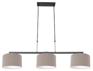 Steinhauer - lampada a sospensione - Stang - nero - lino metallo - grande lampada da tavolo da pranzo - E27 - 3462ZW